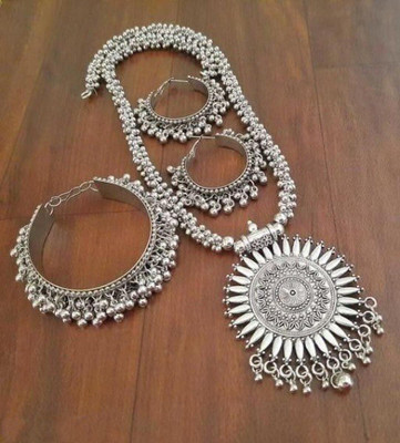 Ruhi Alloy Silver Jewellery Set(Pack of 2)