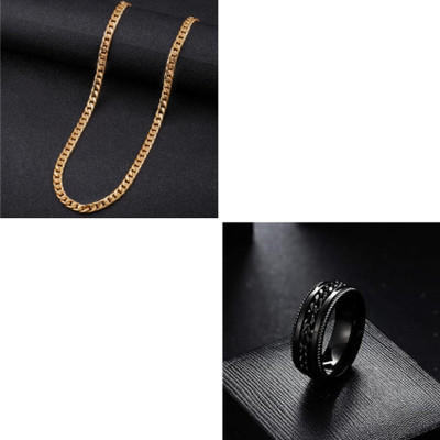 MAATRCHAAYA Stainless Steel Gold-plated, Titanium Gold, Black Jewellery Set(Pack of 2)