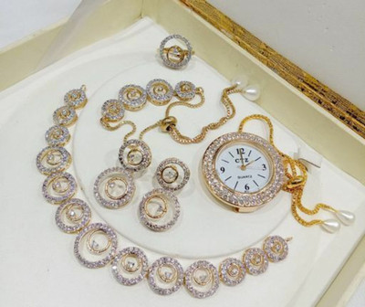 M Creation Alloy Gold-plated Gold Jewellery Set(Pack of 1)