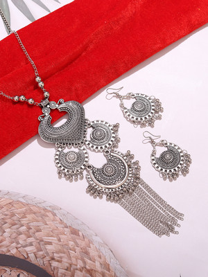 Earcadni Alloy Rhodium Silver Jewellery Set(Pack of 1)