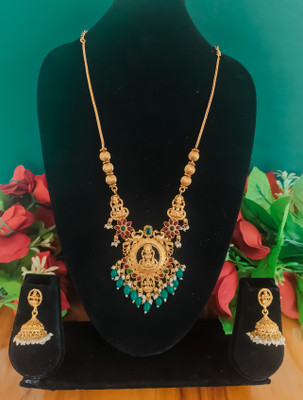 Pranav art Brass Gold-plated Gold Jewellery Set(Pack of 1)
