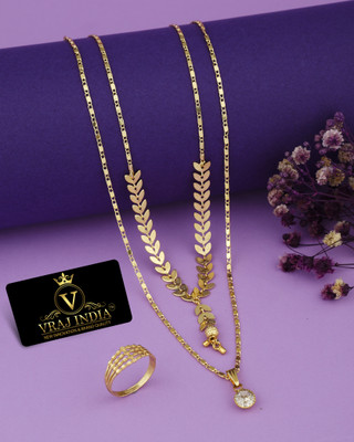 Vraj india Metal Gold-plated Gold Jewellery Set(Pack of 2)