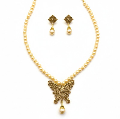 Neaklace set Crystal Gold-plated Gold Jewellery Set(Pack of 1)