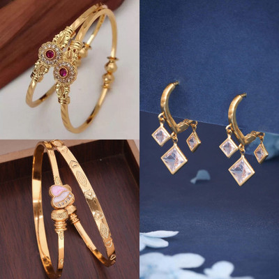 Dressberry Brass Gold-plated Multicolor, Yellow Jewellery Set(Pack of 3)