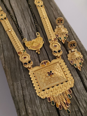 Bhagavati creation Brass Gold-plated Gold Jewellery Set(Pack of 1)