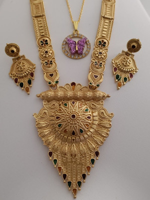 Bhagavati creation Brass Gold-plated Gold Jewellery Set(Pack of 1)