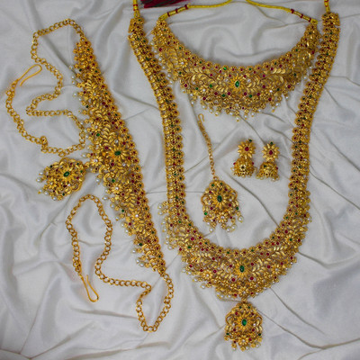 Nagneshi Art Alloy Gold-plated Gold Jewellery Set(Pack of 6)