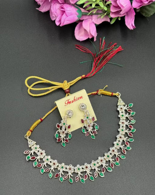 SatnamCreation Alloy Gold-plated Red Jewellery Set(Pack of 1)