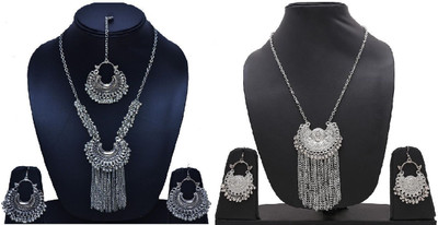 Kiggo Alloy Black, Silver Jewellery Set(Pack of 2)