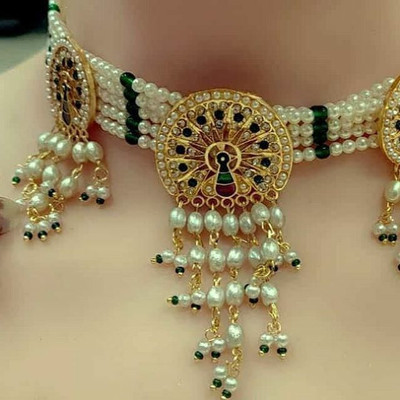 tenishq Alloy Brass, 999 Silver Gold, Maroon Jewellery Set(Pack of 1)