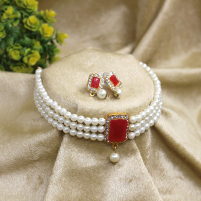 PingBling Alloy Gold-plated Red Jewellery Set(Pack of 1)