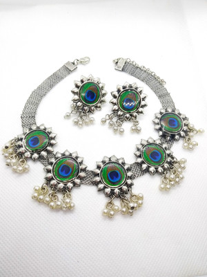 Neckalaces Metal Silver Jewellery Set(Pack of 1)