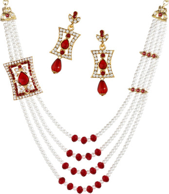 STYYLO FASHION Alloy Gold-plated Gold, Maroon, White, Multicolor Jewellery Set(Pack of 1)