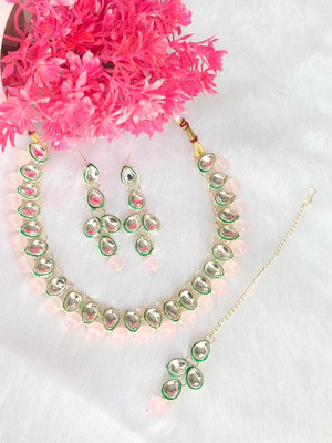 DENICRAAS Alloy Gold-plated White Jewellery Set(Pack of 1)