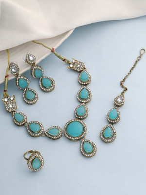 SAIYONI Alloy Gold-plated Multicolor Jewellery Set(Pack of 5)