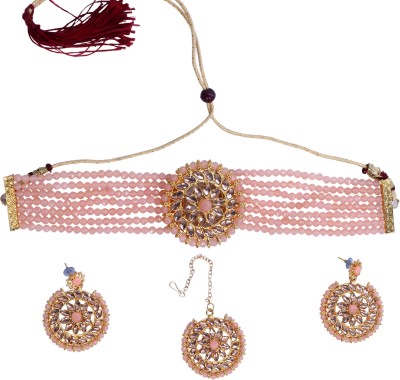 Anokhi Mother of Pearl Pink Jewellery Set(Pack of 1)