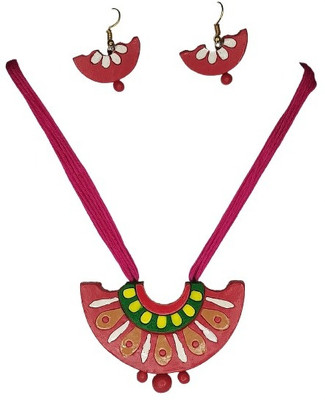 MUKHERJEE HANDICRAFTS: TRANSFORMATION OFLIFE........ Terracotta Multicolor Jewellery Set(Pack of 1)