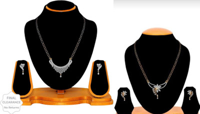 P R Production Oxidised Silver Multicolor Jewellery Set(Pack of 2)