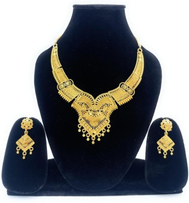 Paaridhi Brass Gold-plated Gold Jewellery Set(Pack of 1)