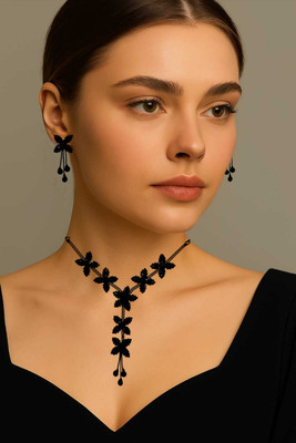 HASSU Alloy Black Jewellery Set(Pack of 1)