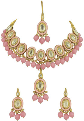 VENTERPRISES Alloy Pink Jewellery Set(Pack of 1)