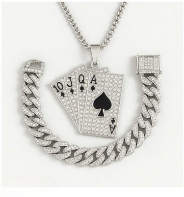 Rgulus Alloy Rhodium Silver Jewellery Set(Pack of 2)