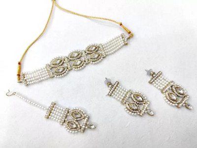 CATALYST Alloy Gold-plated White Jewellery Set(Pack of 1)