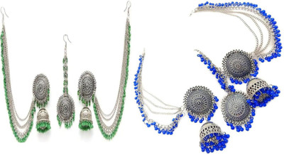 JMBW INTERNATIONAL Alloy Green, Silver Jewellery Set(Pack of 2)