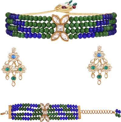 CATALYST Crystal Gold-plated Blue, Green Jewellery Set(Pack of 1)