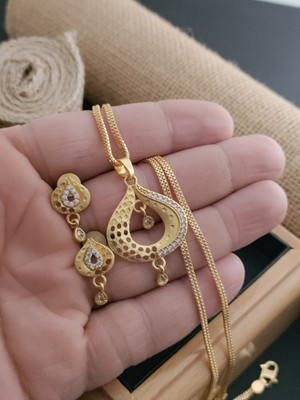 EvoraJewel Brass Gold-plated Gold Jewellery Set(Pack of 1)