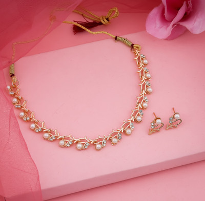 TONOLIKA JEWELLERY Brass Gold-plated Gold Jewellery Set(Pack of 1)