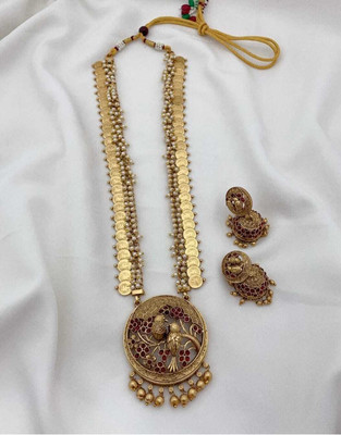 Joyful Brass Red Jewellery Set(Pack of 1)