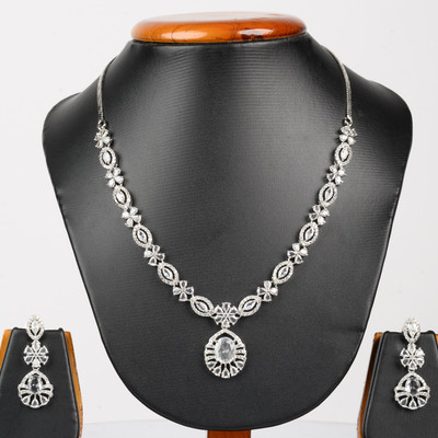 KD JEWELLERS Brass Brass Blue Jewellery Set(Pack of 1)