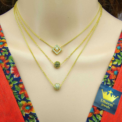 Dham Jewels Alloy Gold-plated Gold Jewellery Set(Pack of 3)