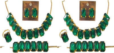 JMBW INTERNATIONAL Alloy Green, Green Jewellery Set(Pack of 2)