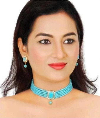 Ruhi Alloy Blue Jewellery Set(Pack of 1)