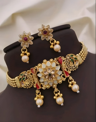 PARMESHWAR IMITATION Brass Gold-plated Multicolor Jewellery Set(Pack of 1)