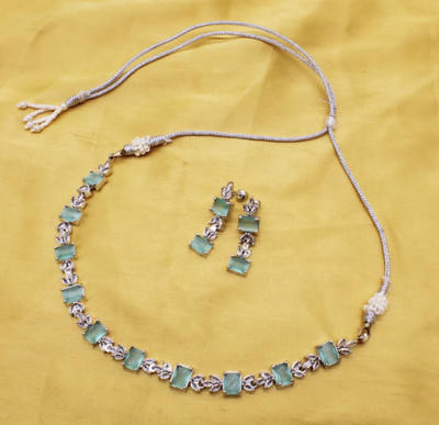 BELLACRAZE Copper Silver Green Jewellery Set(Pack of 3)