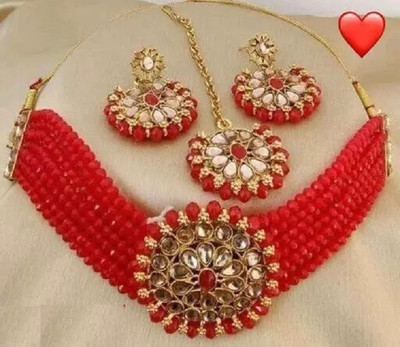 JMBW INTERNATIONAL Alloy Red Jewellery Set(Pack of 1)
