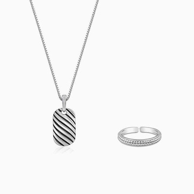 GIVA Sterling Silver Rhodium Silver Jewellery Set(Pack of 2)