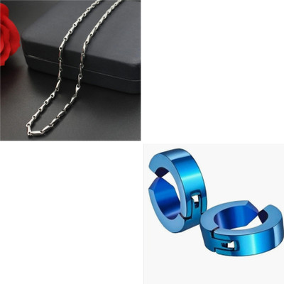 MAATRCHAAYA Stainless Steel Sterling Silver Blue, Silver Jewellery Set(Pack of 2)