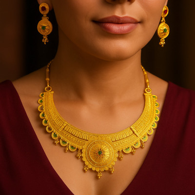 SILVOSWAN Alloy Gold-plated Gold Jewellery Set(Pack of 3)