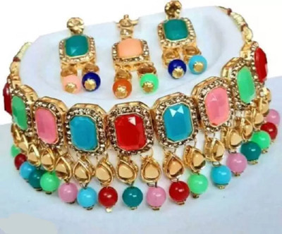 jatin imitation Metal Gold-plated Multicolor Jewellery Set(Pack of 4)