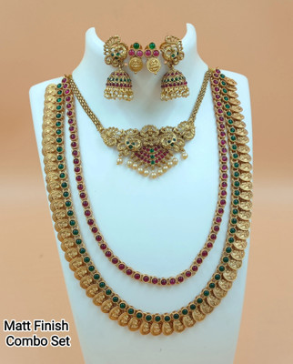 Shilpa Creation Brass Gold-plated Gold, Multicolor Jewellery Set(Pack of 1)