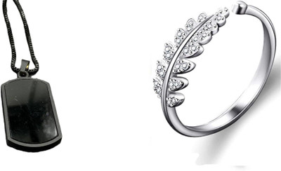 ruby collection Alloy Black, Silver Jewellery Set(Pack of 2)