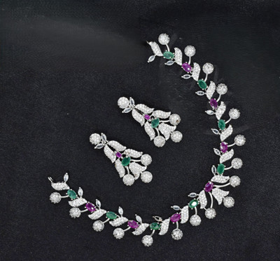 gvg Alloy Rhodium Multicolor Jewellery Set(Pack of 2)