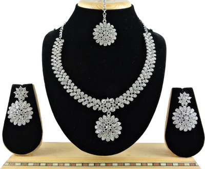 VATSALYA creation Alloy Gold-plated White Jewellery Set(Pack of 1)