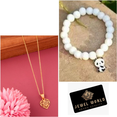 Jewel WORLD Brass, Crystal, Alloy Gold-plated Gold, White Jewellery Set(Pack of 3)