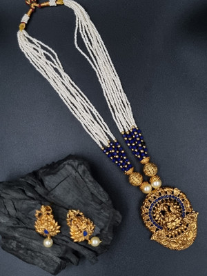 aarnaa Zinc Gold-plated Blue Jewellery Set(Pack of 1)