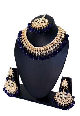 Shaili Craft Alloy Gold-plated Blue Jewellery Set(Pack of 1)